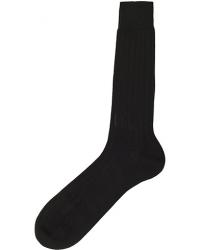 Bresciani Wool/Nylon Heavy Ribbed Socks Brown