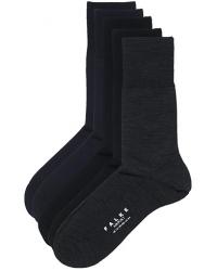 5-Pack Airport Socks Black/Dark Navy/Anthracite Melange