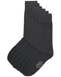 6-Pack True Cotton Socks Antrachite Melange