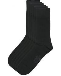 6-Pack True Cotton Socks Black