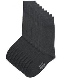 9-Pack True Cotton Socks Antrachite Melange