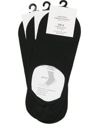 Amanda Christensen 3-Pack True Cotton Invisible Socks Black