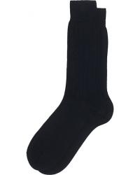 Bresciani Wool/Nylon Heavy Ribbed Socks Navy