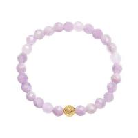 Women's Wristband with Amethyst Lavender and Gold