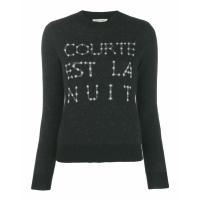 French Slogan Intarsia Sweater