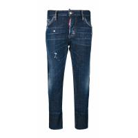 Frayed Hem Five Pocket Jeans