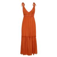 Orange Gestuz lang kjole