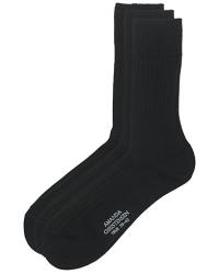 Amanda Christensen 3-Pack True Cotton Ribbed Socks Black
