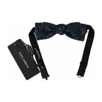 Blue Jacquard Adjustable Neck Papillon Bow Tie