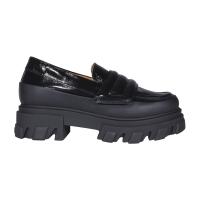 Belly Croc Flat Shoes In Leather
