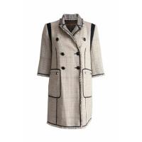 Pre-owned tweed coat with ¾ sleeves