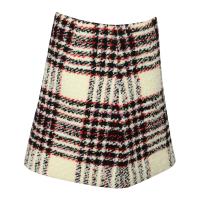 Plaid Tweed A-line Skirt in Wool