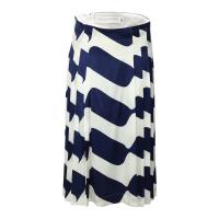 Wave Pattern Midi Skirt in Silk