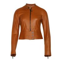 pre-owned Peplum Jacket Leather