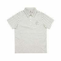 striped polo shirt with BC Badge