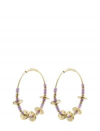 Energetic Purple Hoop Earrings Gold-Plated Gold Pilgrim