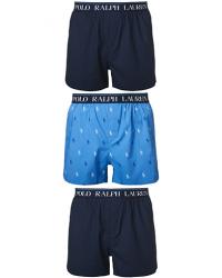Polo Ralph Lauren 3-Pack Woven Boxer Shorts Navy/Navy/Light Blue