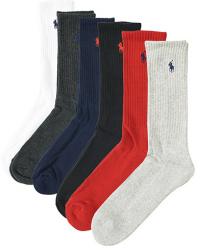 Polo Ralph Lauren 6-Pack Cotton Crew Socks Multi
