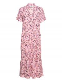 Edasz Ss Maxi Dress Pink Saint Tropez