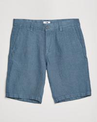 NN07 Crown Linen Shorts Dust Blue