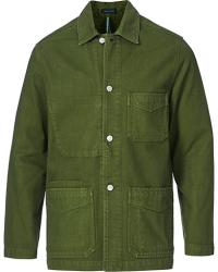 Drake's Cotton Canvas Five Pocket Chore Jacket Green