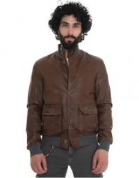 MARCOPOLO leather harrington jacket
