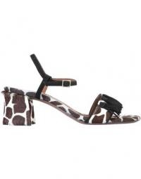 Animal Print Pony Hair Sandals w/Tassels