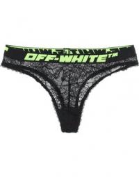Lace briefs with logo band