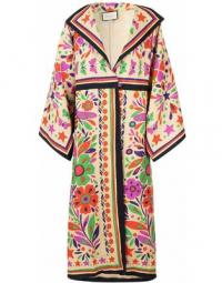 Pre-owned Paradise-Print Linen-Blend Kimono-Style Coat