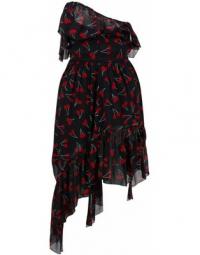 Cherry Print Georgette Silk Dress