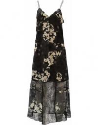 Pre-owned Lace-Paneled Floral Midi Dress