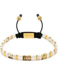 Women's Bracelet with Gold Miyuki Tila Beads