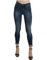 High Waist Skinny Cropped Cotton Jeans