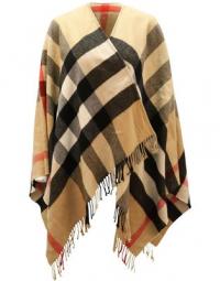 Pre-owned Merino House Check Collette Cape in Wool