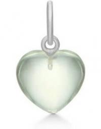 Stone heart vedhæng Grøn ametyst sølv