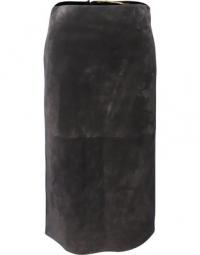 Pre-owned Midi Skirt in Suede