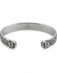 Gucci - YBA433575001 - 925 sterline d'argento - Bangle bracelet with feline head details in aged sterling silver