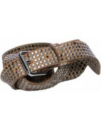 Belt made of genuine leather with 5 rows of studs