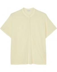 Band collar T-shirt in a polo shirt style