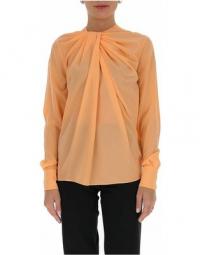 twisted neck ruched blouse