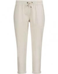 Stretch Cotton lightweight French Terry Trousers with Monili