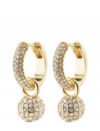 Edtli Crystal Hoop Earrings Gold-Plated Gold Pilgrim