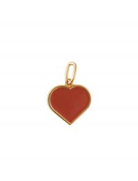 Big Heart Enamel Charm Gold Design Letters *Betinget Tilbud Red