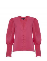 Crepe V Neck Blouse Pink French Connection