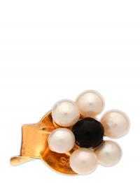 My Flower Earring Stud 7Mm W. Freshwater Pearls 1Pcs Design Letters Gold