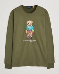Polo Ralph Lauren Printed Bear Crew Neck Long Sleeve T-Shirt Dark Sage