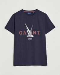 GANT Sailing Logo Crew Neck T-Shirt Evening Blue