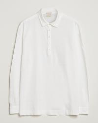 Massimo Alba Raya Long Sleeve Linen Polo White