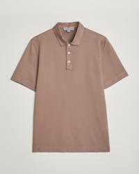 Canali Short Sleeve Polo Pique Taupe