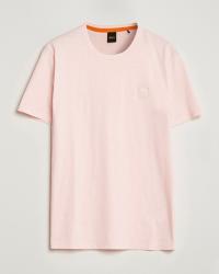Tegood Slub Crew Neck T-Shirt Open Pink
